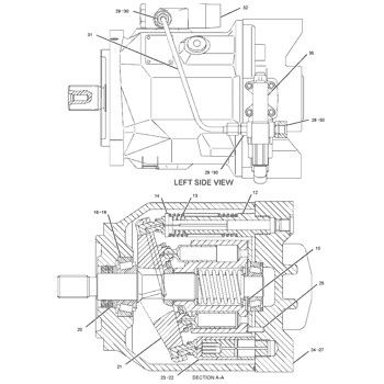 2354110 CA2354110 235-4110 10R-8696 Do koparko-ładowarki CAT 428D Hydrauliczna pompa główna Pompa tłokowa POMPA ZESPÓŁ POMPA GP-PISTON Aftermarket Wysokiej jakości oryginał